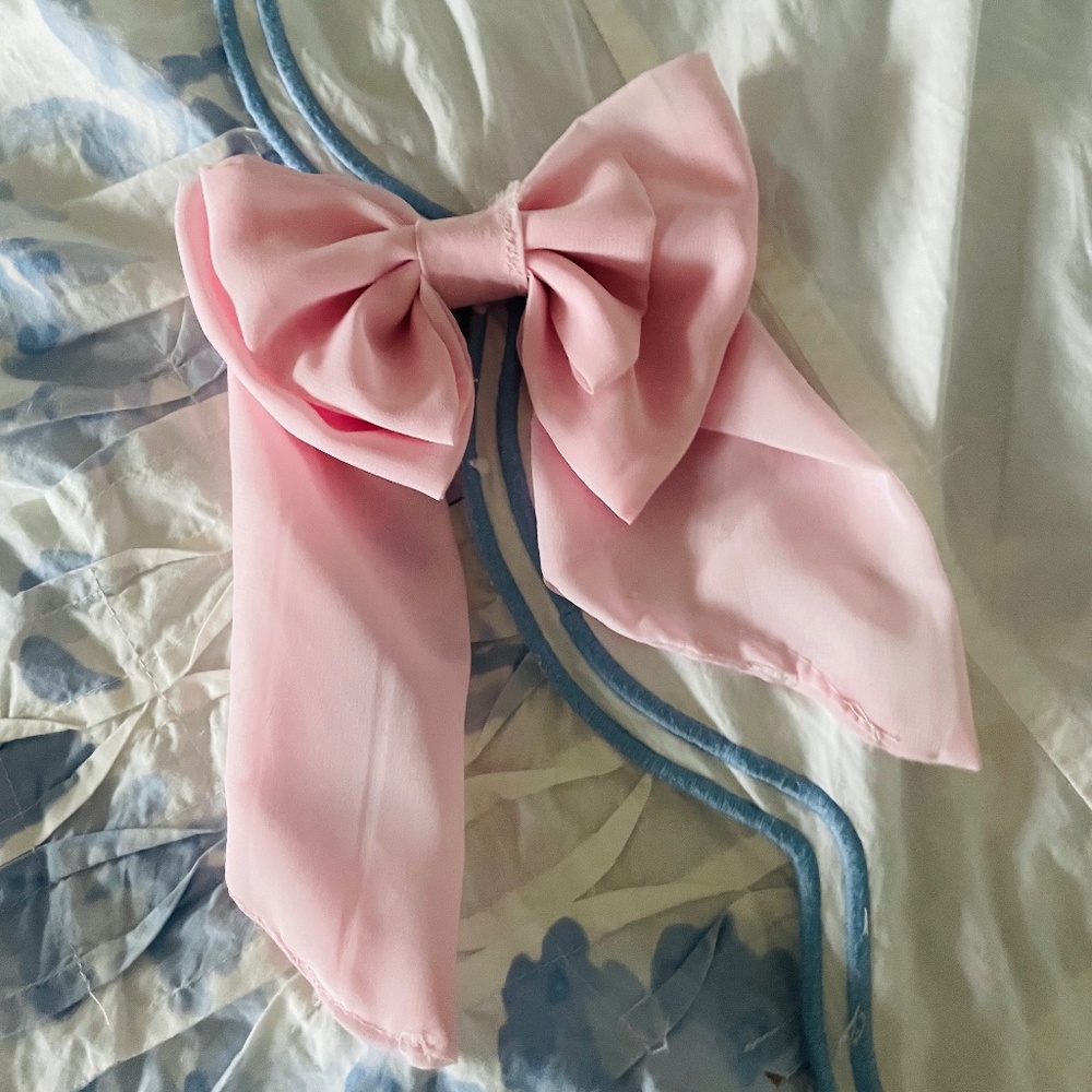 Handmade by me pink chiffon hair bow